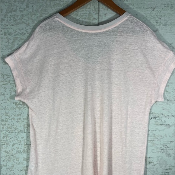 LANE BRYANT Blush Pink Linen Blend Cap Sleeve V-Neck Top Blouse Sz 16 Lightweigh - Picture 10 of 10